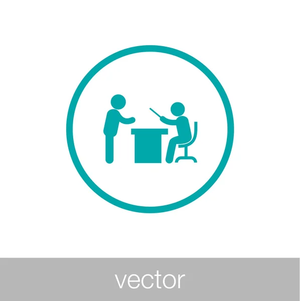 Seminar concept icon. Conference concept icon. Teacher in-front — Stock Vector