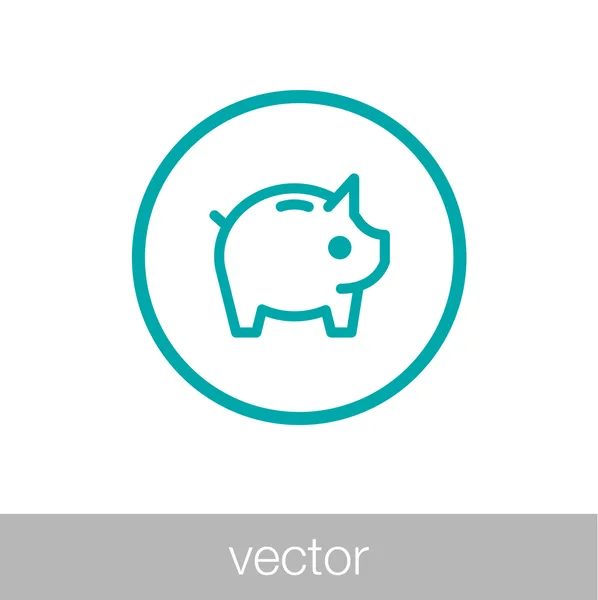 Piggy Bank Savings Icon. Conceito de finanças ícone de design de estilo plano . — Vetor de Stock