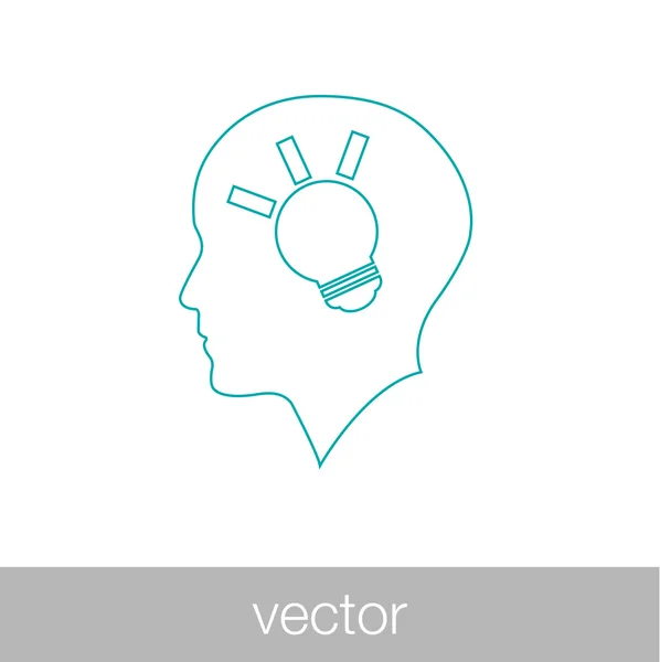 Brainstorming - Illustration de stock montrant un homme à la recherche de ide — Image vectorielle