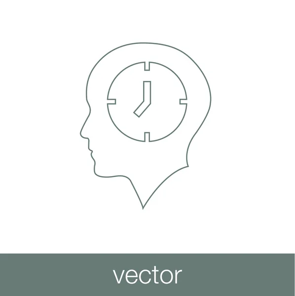 उपयोगकर्ता। व्यक्ति घड़ी प्रतीक. डेडलाइन फ्लैट स्टाइल डिजाइन अवधारणा प्रतीक — स्टॉक वेक्टर