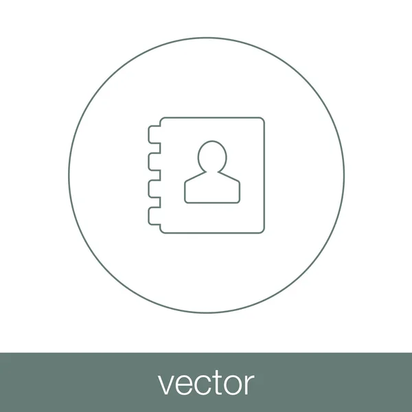 Icono de la libreta. libro de contacto icono de diseño de estilo plano . — Vector de stock