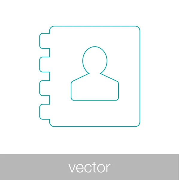 Adresboekpictogram. Neem contact op met vlakke stijl ontwerp boekpictogram. — Stockvector