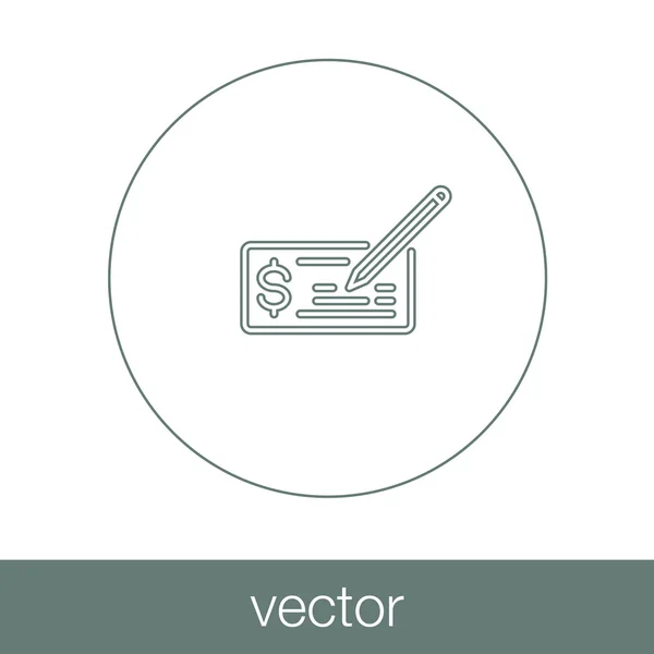 Signing bank check icon. Finance icon. Economic concept flat sty — Stock vektor
