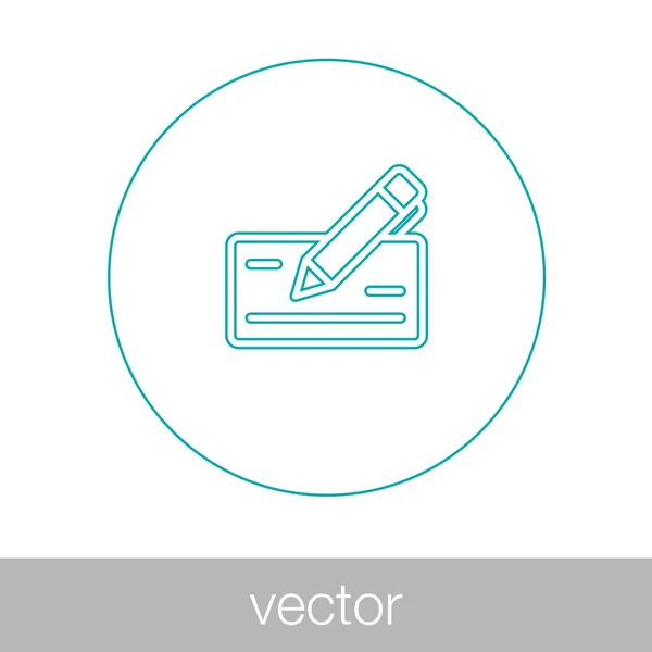 Firma el icono del cheque bancario. Icono financiero. Concepto económico flat sty — Archivo Imágenes Vectoriales