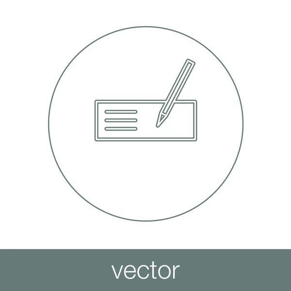 Signing bank check icon. Finance icon. Economic concept flat sty — Stockový vektor