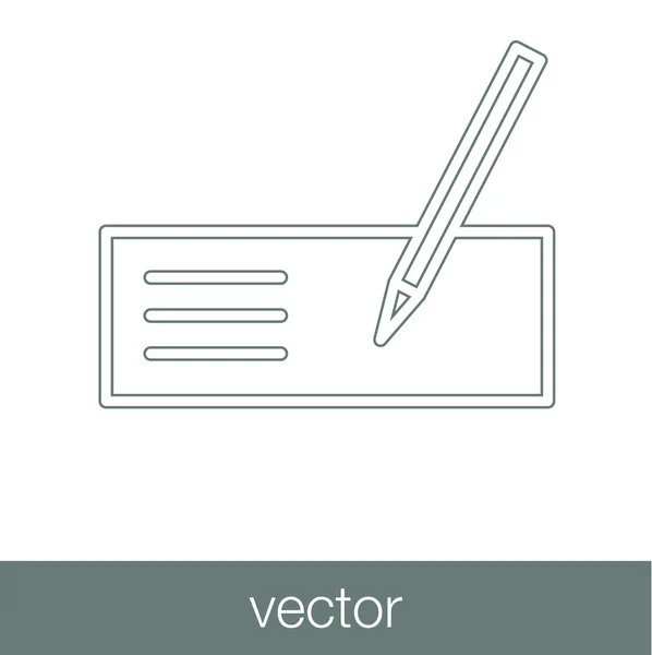 Signing bank check icon. Finance icon. Economic concept flat sty — Stock vektor