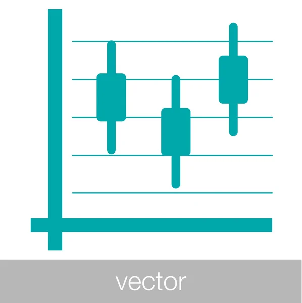 Рост - иконка плана денежного потока. Граф фондовых иллюстраций w — стоковый вектор