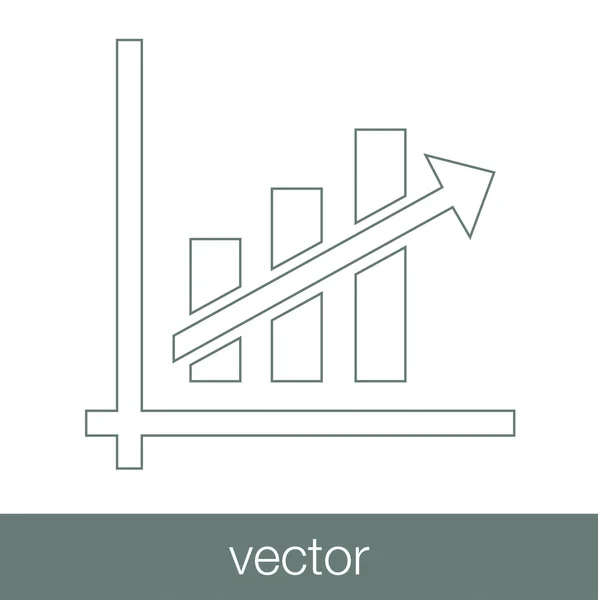 Growth - cash flow plan concept icon. Stock Illustration graph w — Stock Vector