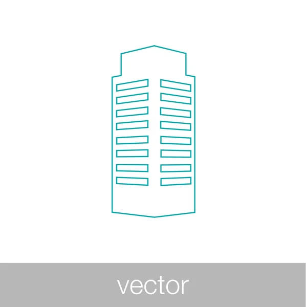 Icona dell'edificio. Illustrazione stock design piatto icona stile . — Vettoriale Stock