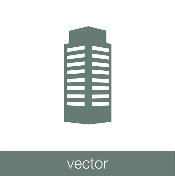 Icono del edificio. Icono de estilo de diseño plano de ilustración Stock . — Vector de stock