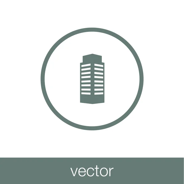 Gebäude-Symbol. Stock Illustration flache Design Stil-Ikone. — Stockvektor