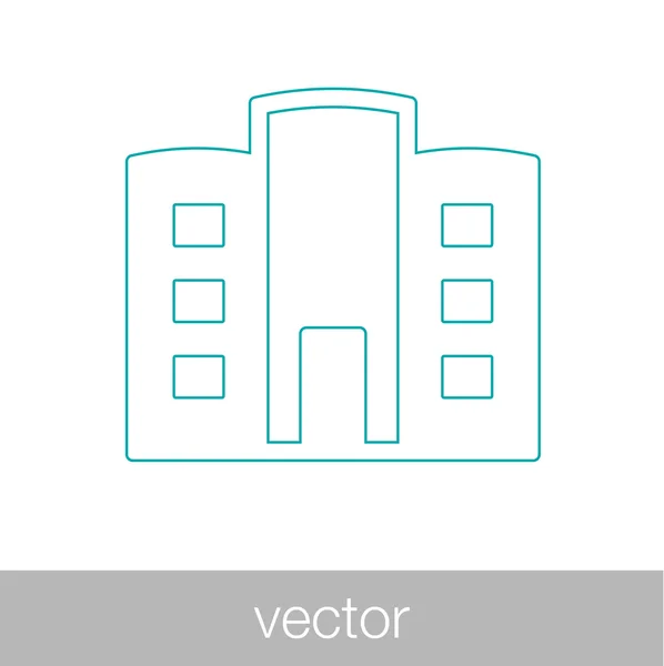 Icono del edificio. Icono de estilo de diseño plano de ilustración Stock . — Vector de stock