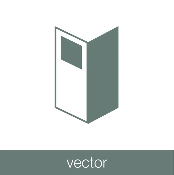 Icono del folleto. Icono del menú. Icono de carpeta. Icono de estilo de diseño plano . — Vector de stock