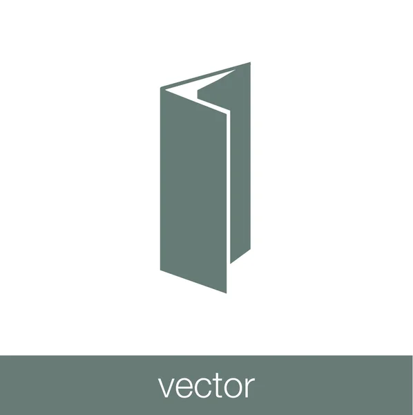 Icono del folleto. Icono del menú. Icono de carpeta. Icono de estilo de diseño plano . — Vector de stock