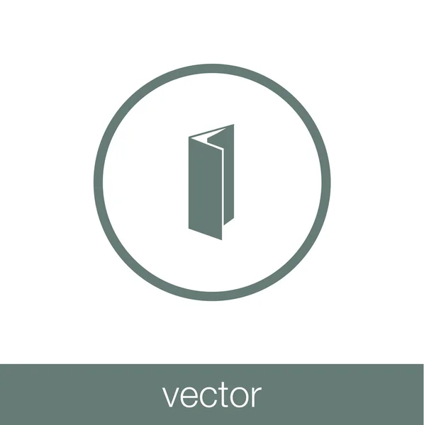 Icono del folleto. Icono del menú. Icono de carpeta. Icono de estilo de diseño plano . — Vector de stock