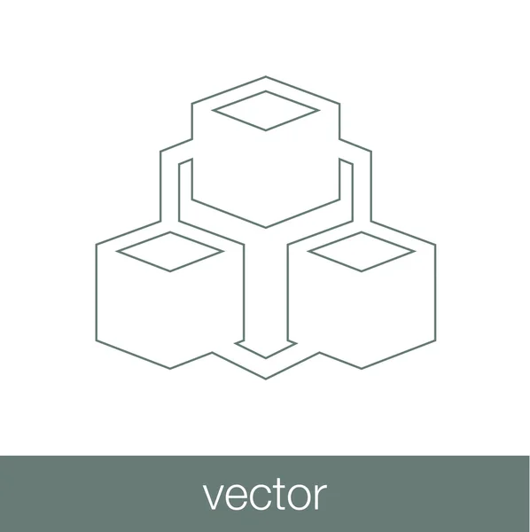 Illustration de stock - icône de réseau concept - icône de réseau social — Image vectorielle