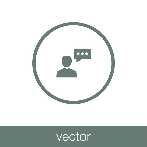Public Speaker - Button - Public speaker concept icon. Stock ill — Stok Vektör