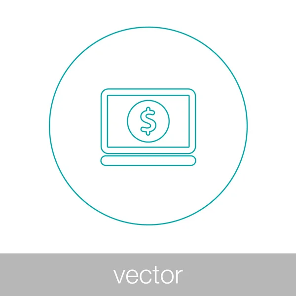 Icono de dinero digital. Icono de comercio electrónico. Icono de Bitcoin. Cr innovador — Vector de stock