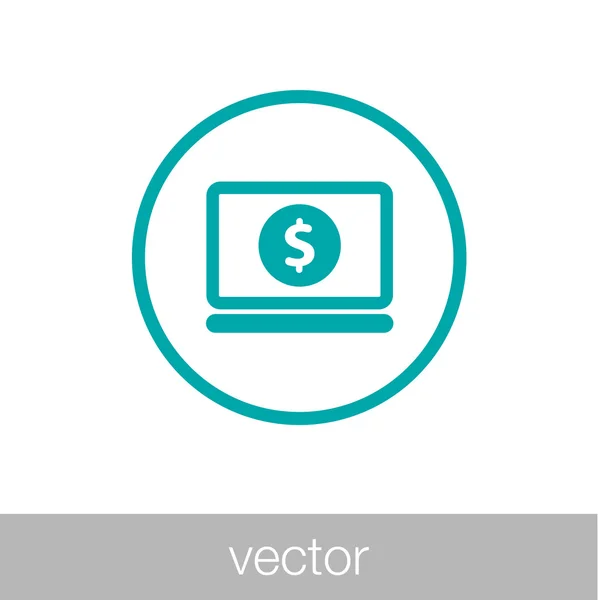 Icono de dinero digital. Icono de comercio electrónico. Icono de Bitcoin. Cr innovador — Vector de stock