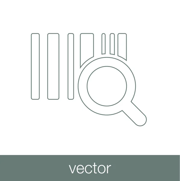 Autocollant code-barres d'identification avec loupe — Image vectorielle