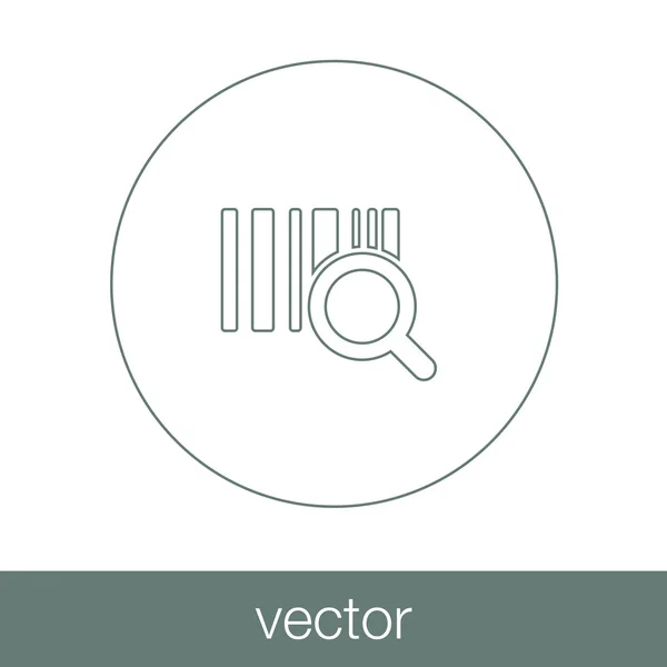 Etiqueta de código de barras de identificación con lupa — Vector de stock