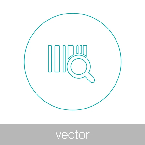 Etiqueta de código de barras de identificación con lupa — Vector de stock