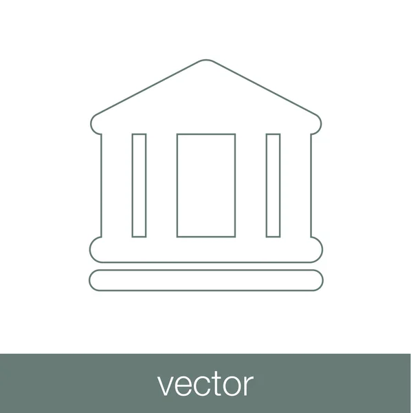 L'icône de la banque. Symbole économique. Une icône financière. Bâtiment bancaire . — Image vectorielle