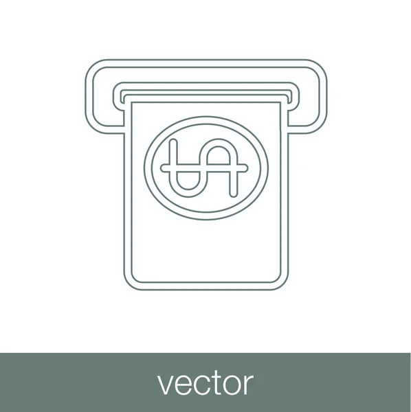 Icono de ATM. Cajero automático de dinero icono de concepto de ranura . — Vector de stock