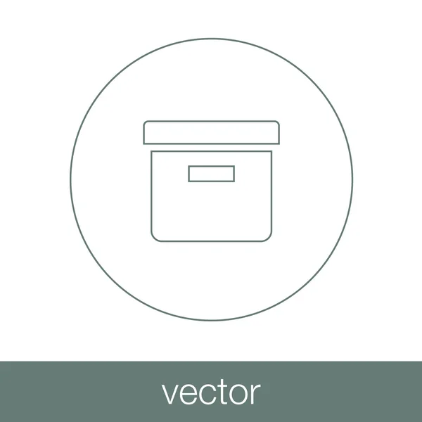 Icono de archivo. Icono de caja de cartón archivado . — Vector de stock