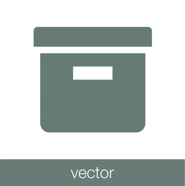 Archive icon. Archival cardboard box icon. — Stock Vector