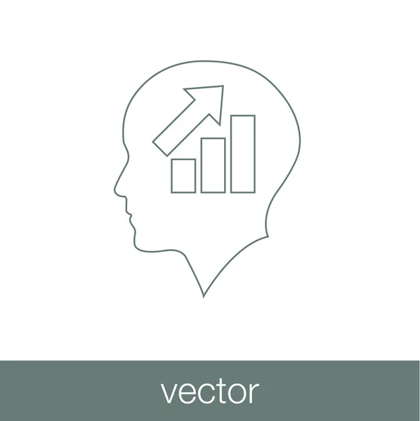 Icona di presentazione analisi. Uomo d'affari che analizza i dati. Grafico i — Vettoriale Stock