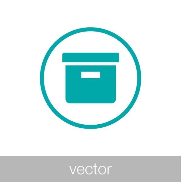 Archive icon. Archival cardboard box icon. — Stock Vector