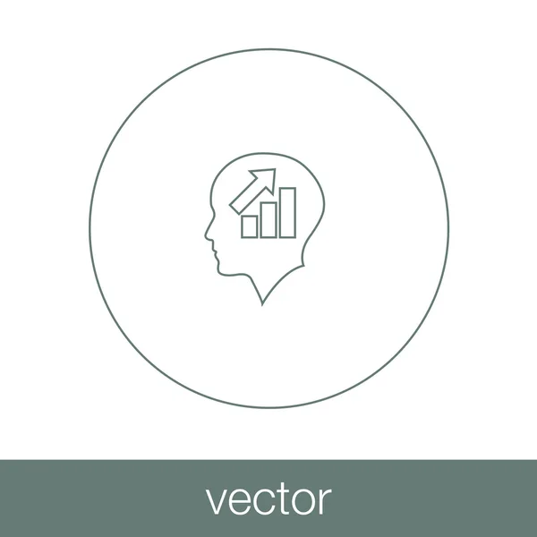 Icono de presentación de análisis. Hombre de negocios analizando datos. Gráfico i — Vector de stock