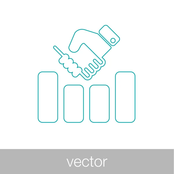 Acuerdo. Éxito empresarial. Icono de señal de apretón de manos . — Vector de stock