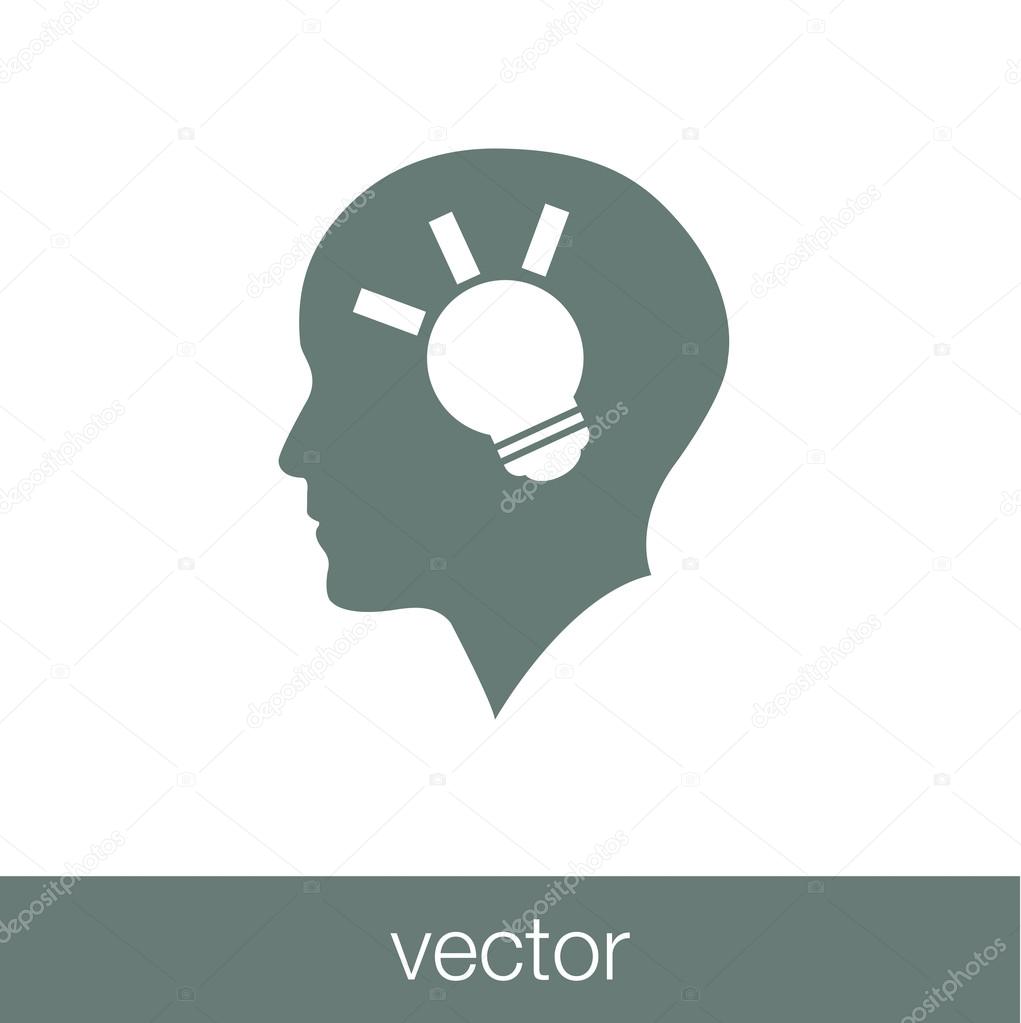 Brainstorming - Stock Illustration showing a man looking for ide