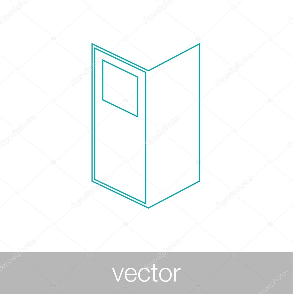 Brochure icon. Menu icon. Folder icon. Flat design style icon.