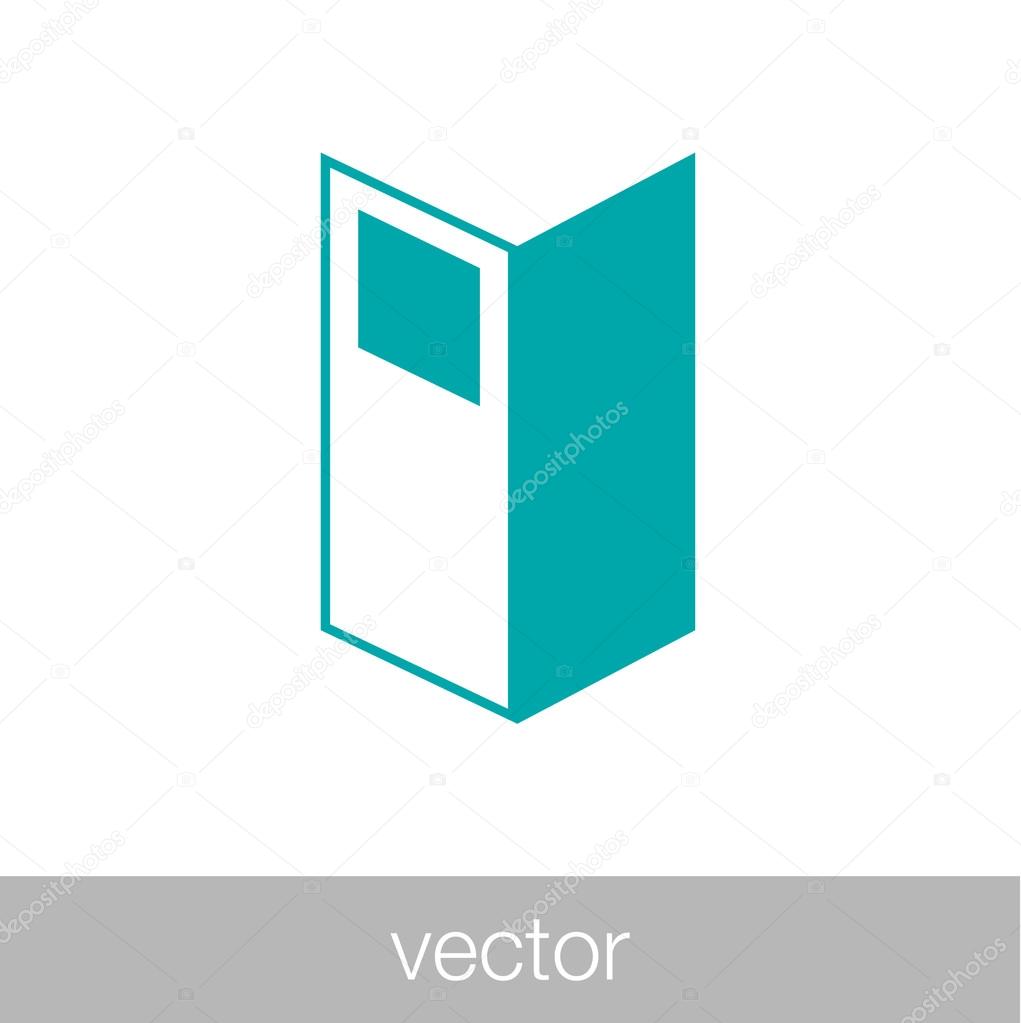 Brochure icon. Menu icon. Folder icon. Flat design style icon.