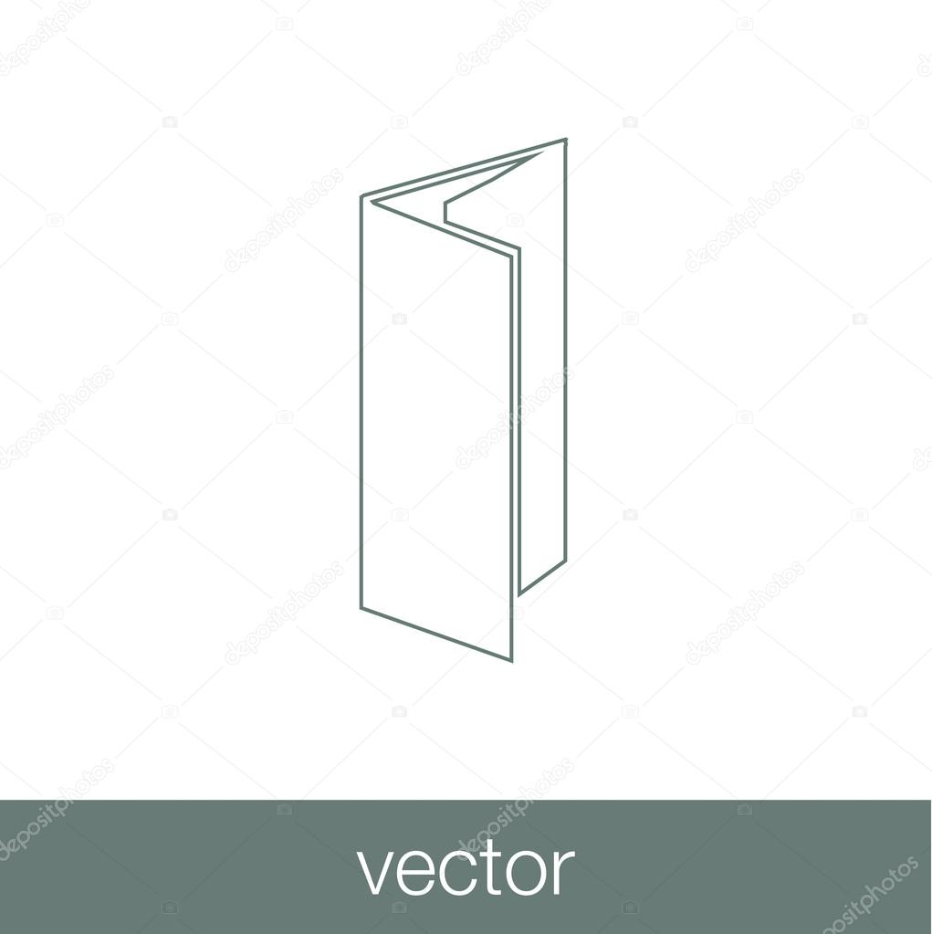 Brochure icon. Menu icon. Folder icon. Flat design style icon.