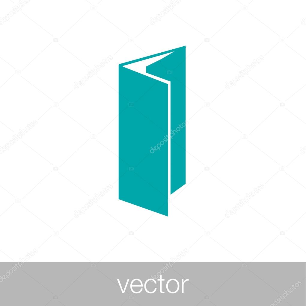 Brochure icon. Menu icon. Folder icon. Flat design style icon.