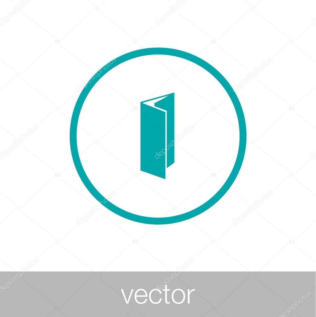 Brochure icon. Menu icon. Folder icon. Flat design style icon.