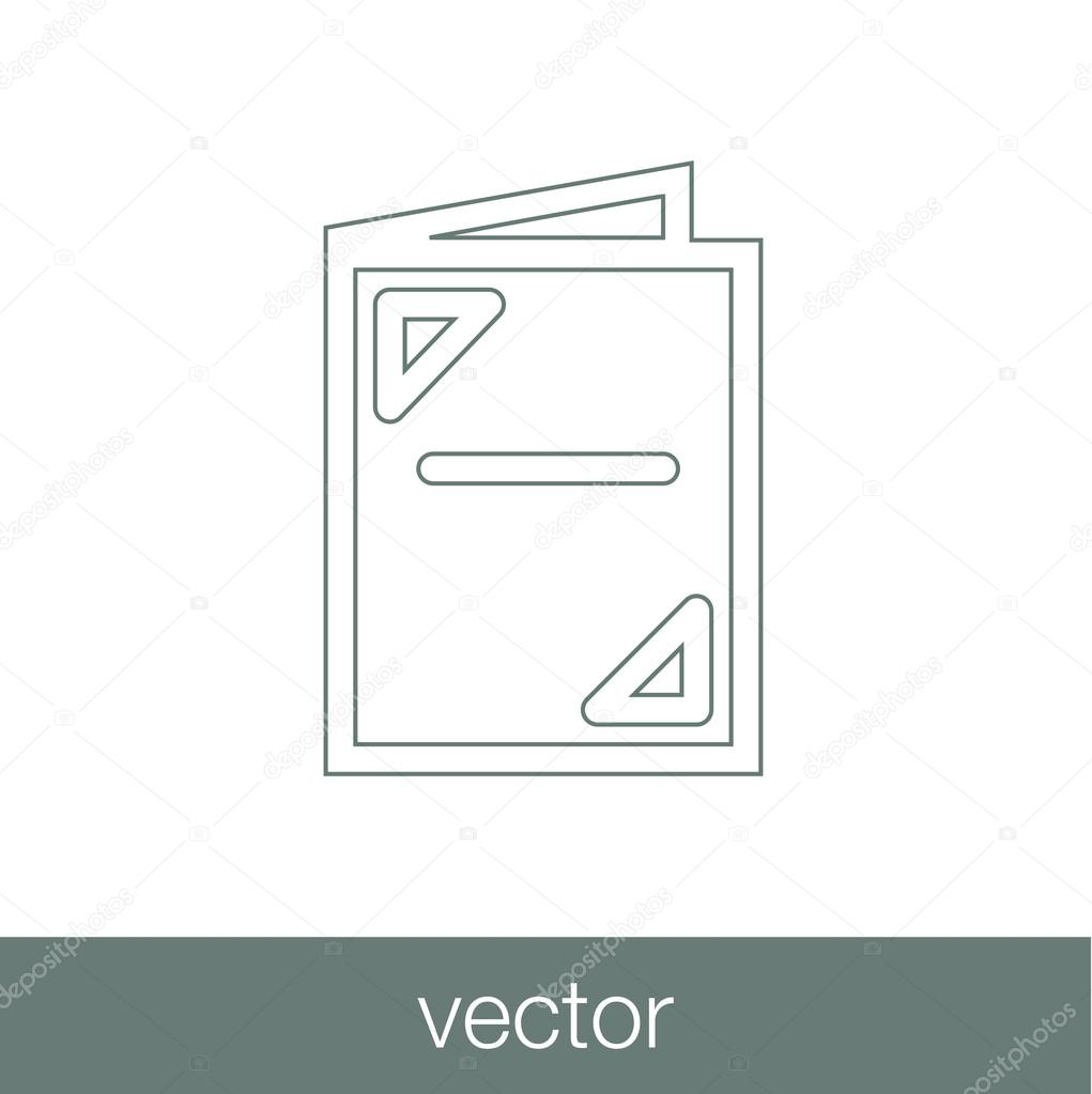 Brochure icon. Menu icon. Folder icon. Flat design style icon.