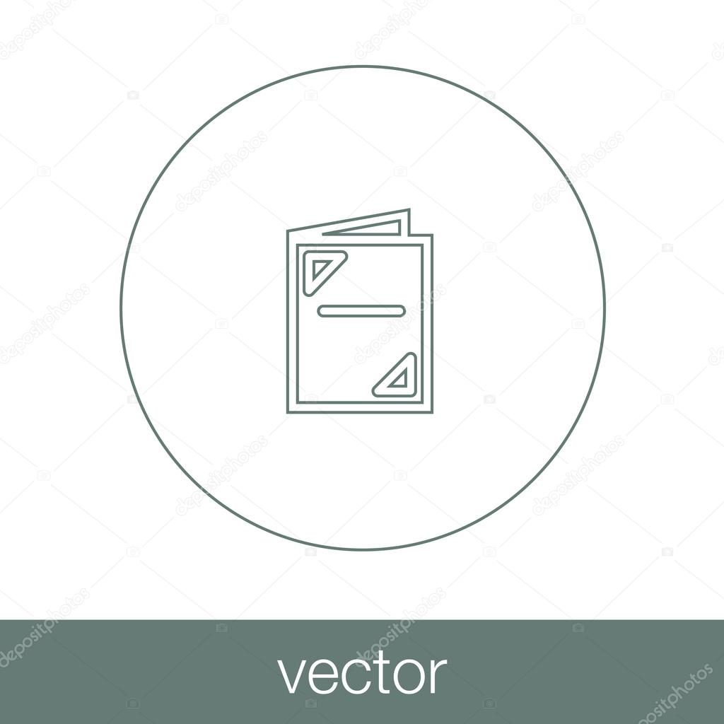 Brochure icon. Menu icon. Folder icon. Flat design style icon.