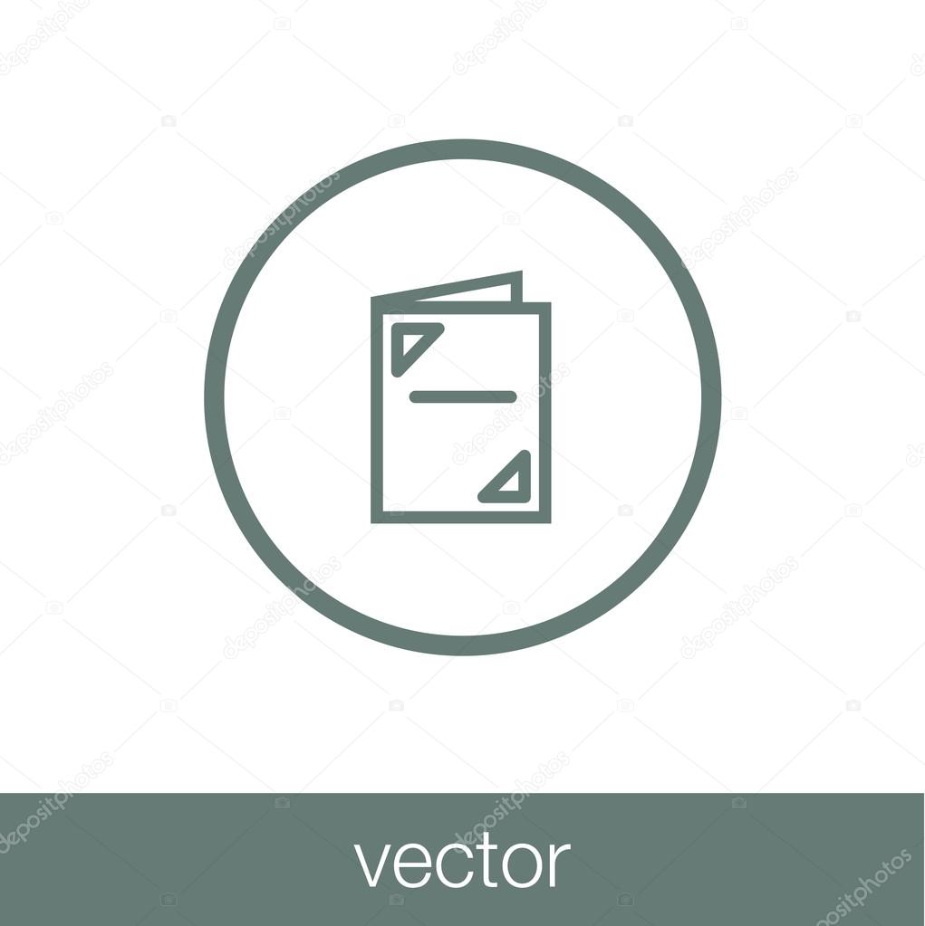 Brochure icon. Menu icon. Folder icon. Flat design style icon.