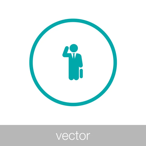 Zakenman houden pictogram werkmap — Stockvector