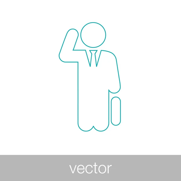 Zakenman houden pictogram werkmap — Stockvector