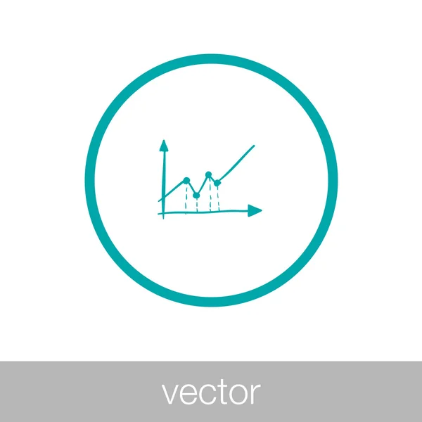 Megjelölt vonal diagram - Chart ikon - Info grafikus ábra ikon — Stock Vector