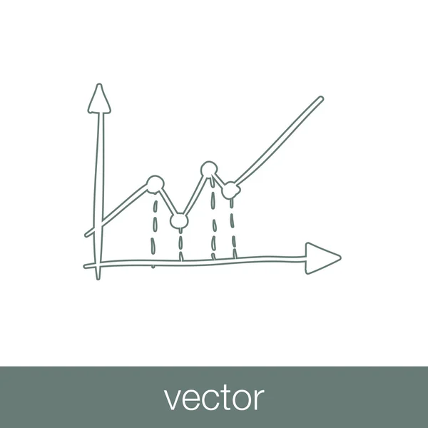 Icona del grafico a linee marcate - Icona del grafico - Info Icona del grafico grafico — Vettoriale Stock