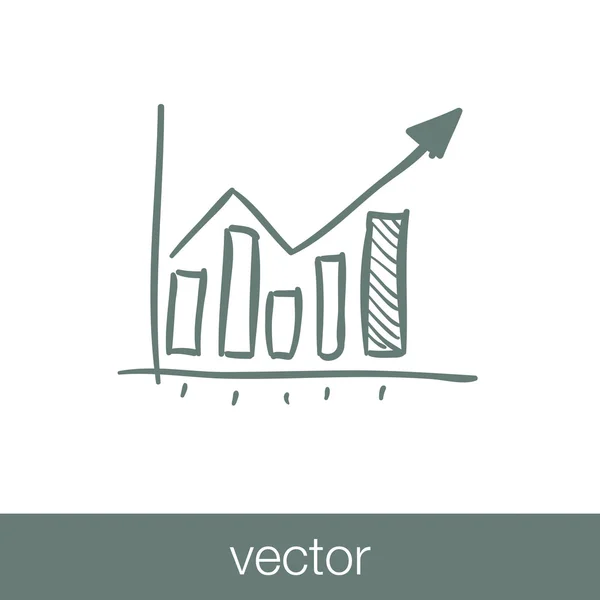 Icono gráfico creciente. Infografía. Icono gráfico. Gráfico de cultivo simbo — Vector de stock