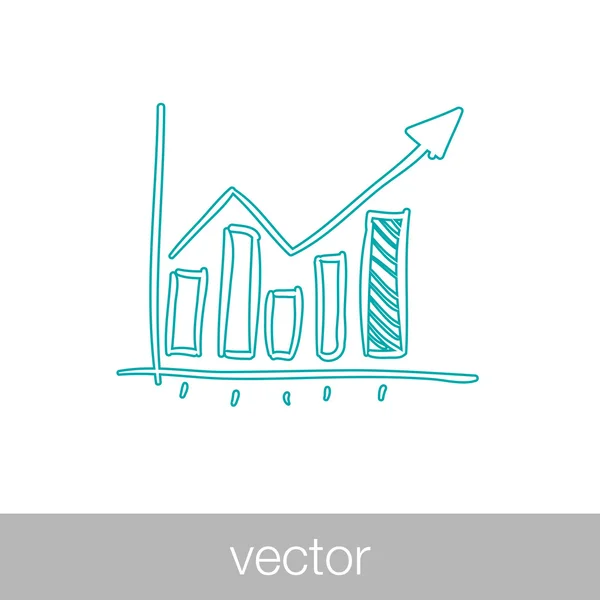 Wachsende Grafik-Ikone. Infografik. Diagrammsymbol. wachsender Graphensimbo — Stockvektor