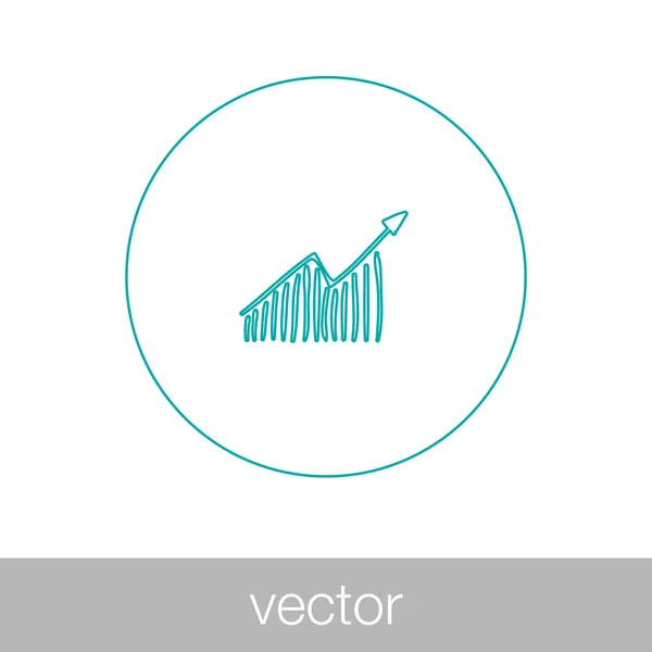 Icono gráfico creciente. Infografía. Icono gráfico. Gráfico de cultivo simbo — Vector de stock
